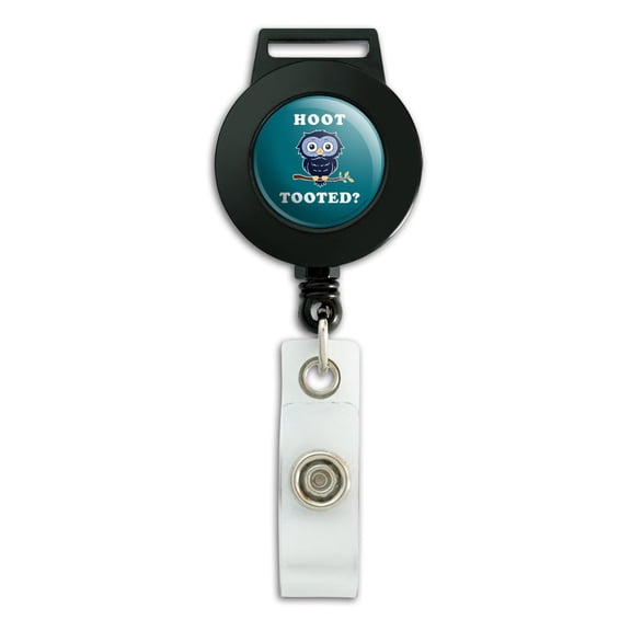 Hoot Tooted Owl Who Funny Humor Lanyard Retractable Reel Badge ID Card Holder