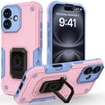 thumbnail image 1 of Hootek Designed for iPhone 16 Case with Magnetic Invisible Stand [Drop Protection] [Compatible with Car Mount] Anti-Slip Grip, Shockproof Slim Case Magnetic Phone Case for iPhone 16, Pink, 1 of 7