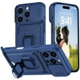 thumbnail image 1 of Hootek Designed for iPhone 16Pro Case, Liquid Silicone, Multi-Functional Card Pocket with Lanyard Strap, Adjustable Rope, Shockproof All-Round Protection, TPU Soft Phone Case for iPhone 16Pro, Blue, 1 of 7