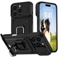 thumbnail image 1 of Hootek Designed for iPhone 16Pro Case, Liquid Silicone, Multi-Functional Card Pocket with Lanyard Strap, Adjustable Rope, Shockproof All-Round Protection, TPU Soft Phone Case for iPhone 16Pro, Black, 1 of 7