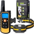 thumbnail image 1 of Dog Training Collar, Hootek 2600Ft Remote Electronic Dog Shock Collar with LED Light, Rechargeable E-Collar Waterproof Collars with 4 Training Modes for Large Medium Small Dog (8-120lbs), Yellow, 1 of 9