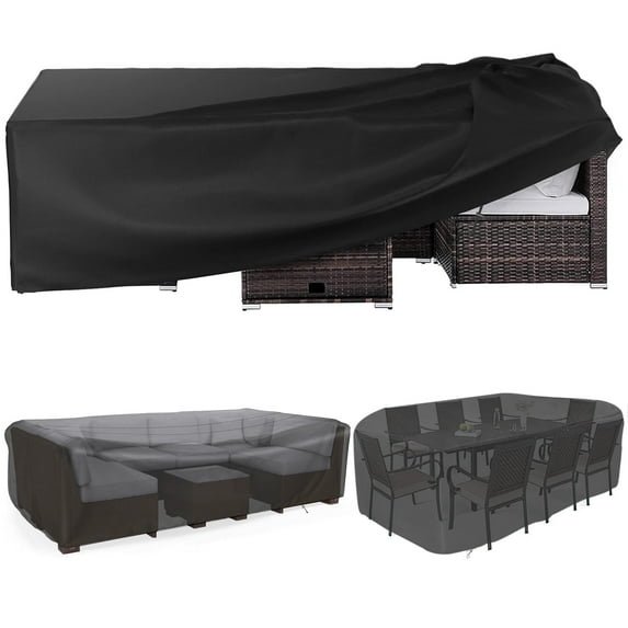 Hootek Patio Furniture Covers, 71×47 Outdoor Furniture Cover Waterproof, Heavy Duty Oxford Patio Table Cover for Outdoor Table, Chair, Sofa, Desk (Black 71"L×47"W×30"H)