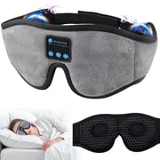 Hootek Sleep Headphones, 3D Sleep Mask with Headphones Bluetooth Wireless Music Eye Mask for Side Sleepers, Sleep Mask Headphones Earphones Earbuds for Sleeping Yoga, Gray, FCC Aprroved
