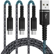 Hootek USB C Charging Cable, 3 Pack Fast Charging Type C Charging Cord 6FT, USB Type C Cables, USB A to USB C Charger Cords High Speed Android Phone Charger Cable, Black 1