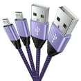 thumbnail image 1 of Hootek USB Charging Cable, 2 Pack Fast Charging Micro USB Charging Cord 6FT, Micro USB Cable Android Charging Cables, Phone Charger Cord High Speed Android Phone Charger Cable, Purple, 1 of 7