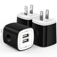 thumbnail image 1 of Hootek USB Wall Charger Block 3 Pack 2.1A Dual Port USB Charger Block Fast Charger Wall Charger Plug Brick Cube Charger Box Fast Charging Block for Android Samsung, White, 1 of 7