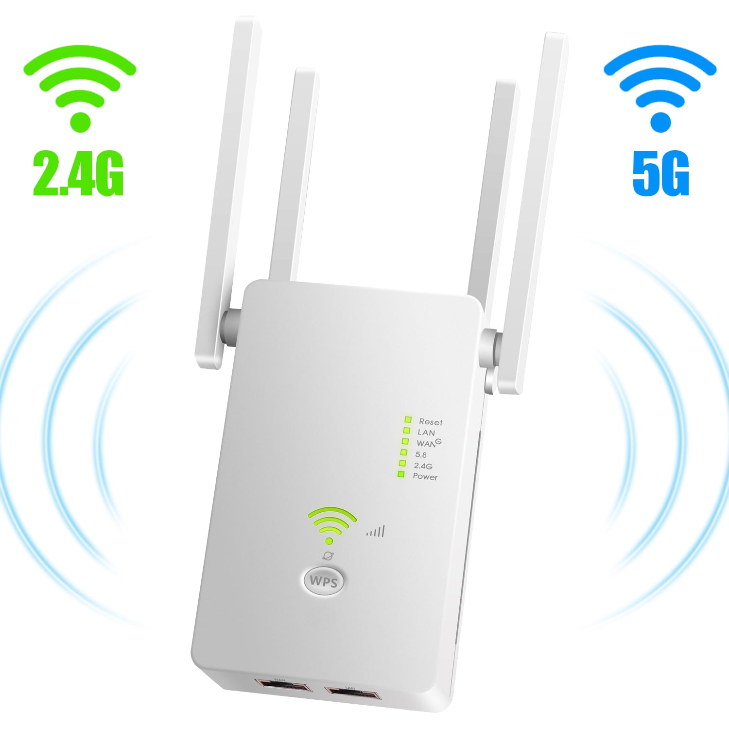 WiFi Extender Signal Booster, WiFi Repeater 2.4&5GHz Dual Band WiFi ...