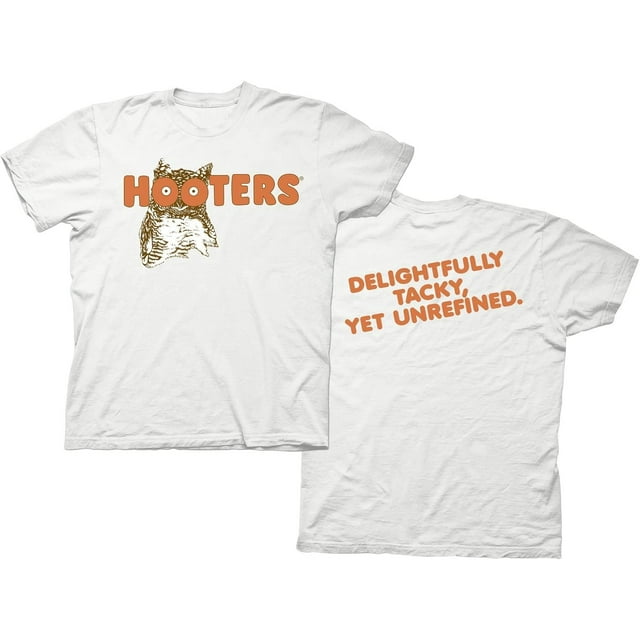 Hooters Hootie The Owl Vintage Logo Adult T-Shirt Front and Back Prints Officially Licensed