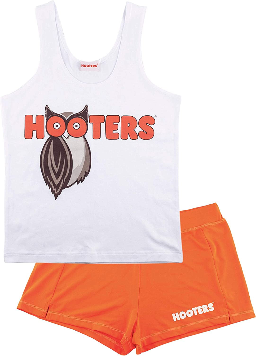 Hooters Outfit for Women Includes White Tank and Orange Short Set