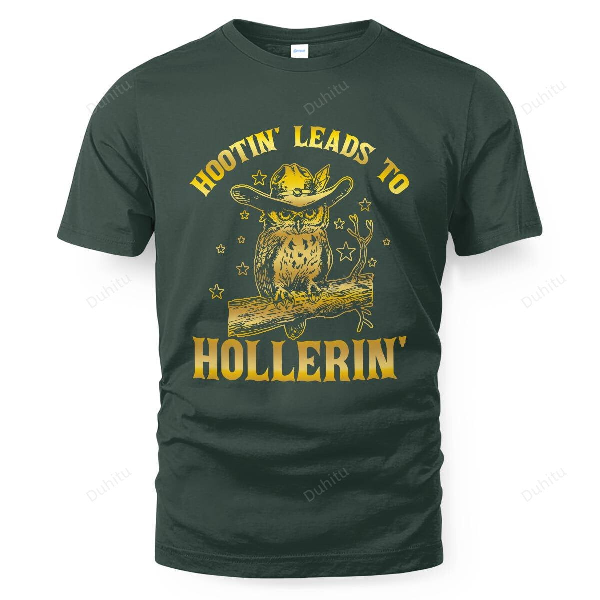Hootin' Leads To Hollerin' Funny Western Cowboy Owl Meme