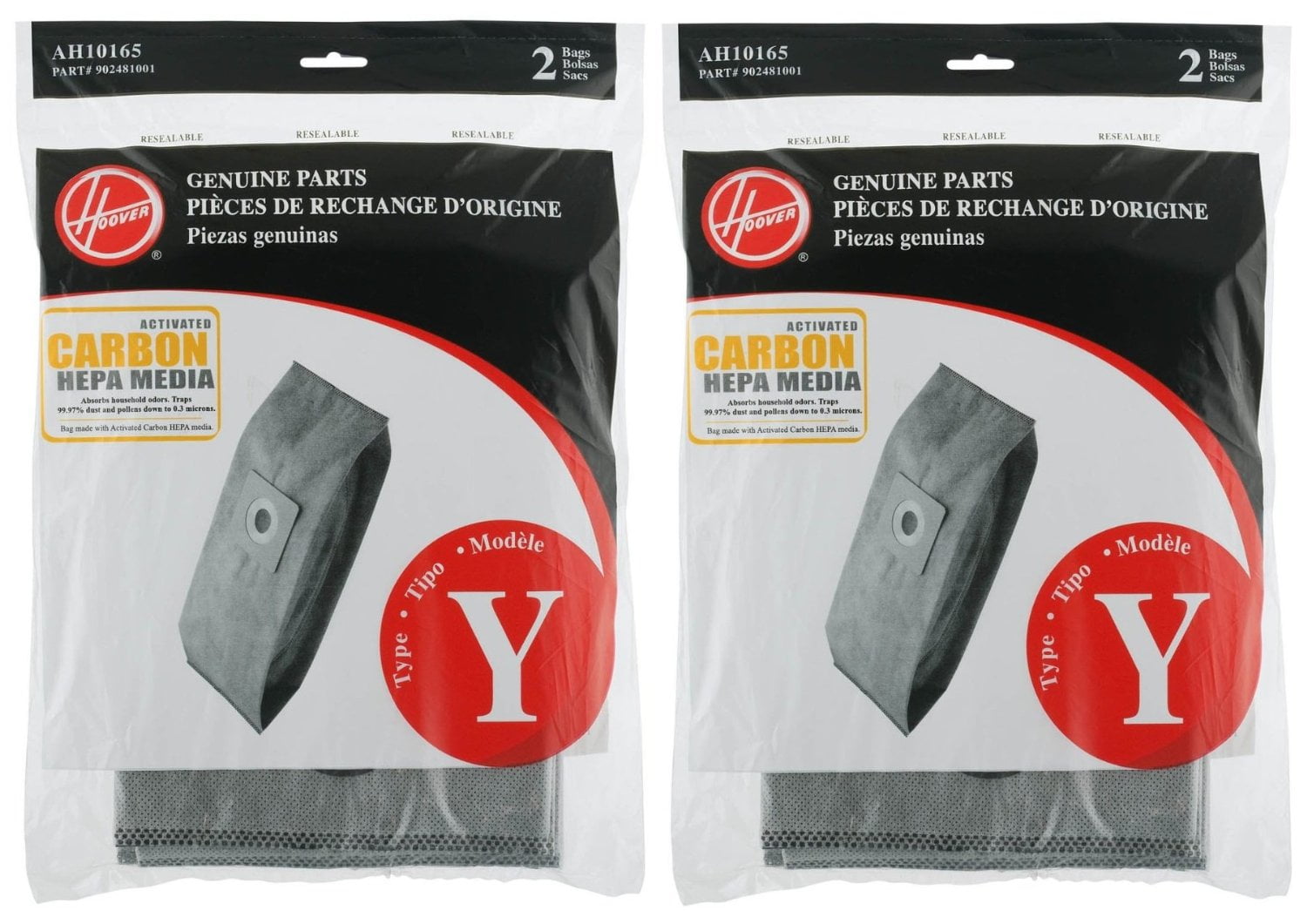 Hoover AH10165 Pleated HEPA Y Carbon Bag