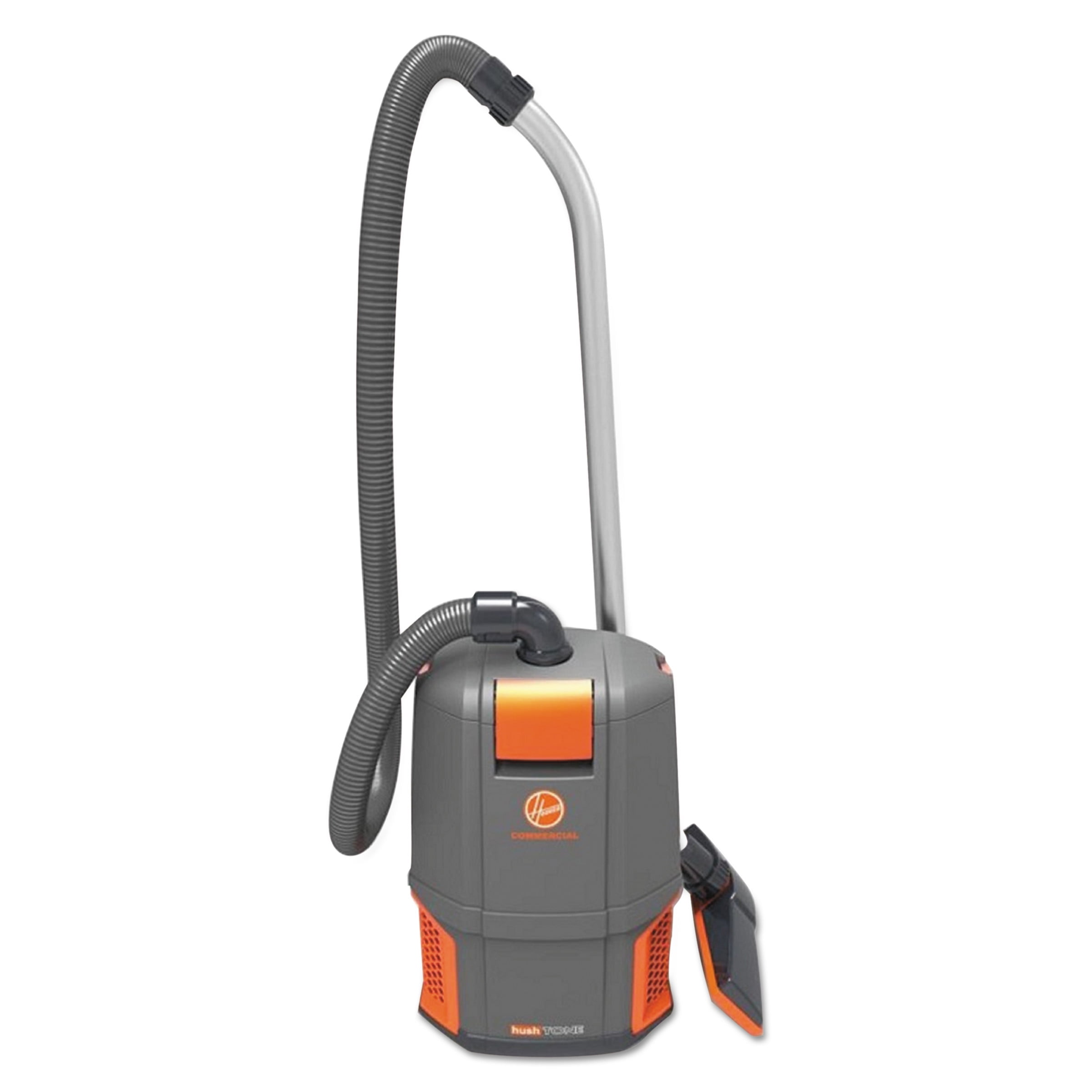 Hoover Commercial HushTone Backpack Vacuum Cleaner, 11.7 lb., Gray/Orange -HVRCH34006