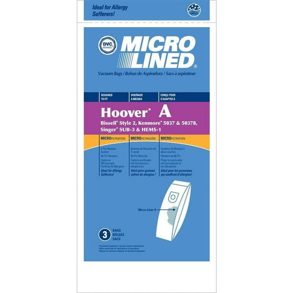 Hoover Compatible Style A Uprights 3 Pack Bags 4010100A