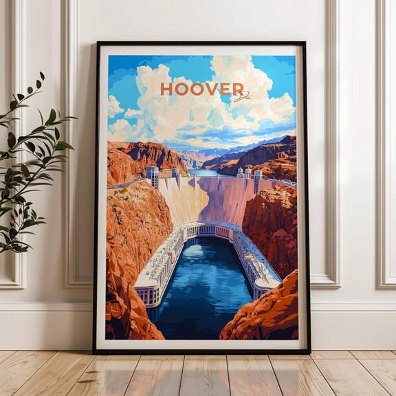 Hoover Dam Art Print, Nevada Travel Print, Unframed Paper Poster 11x14in