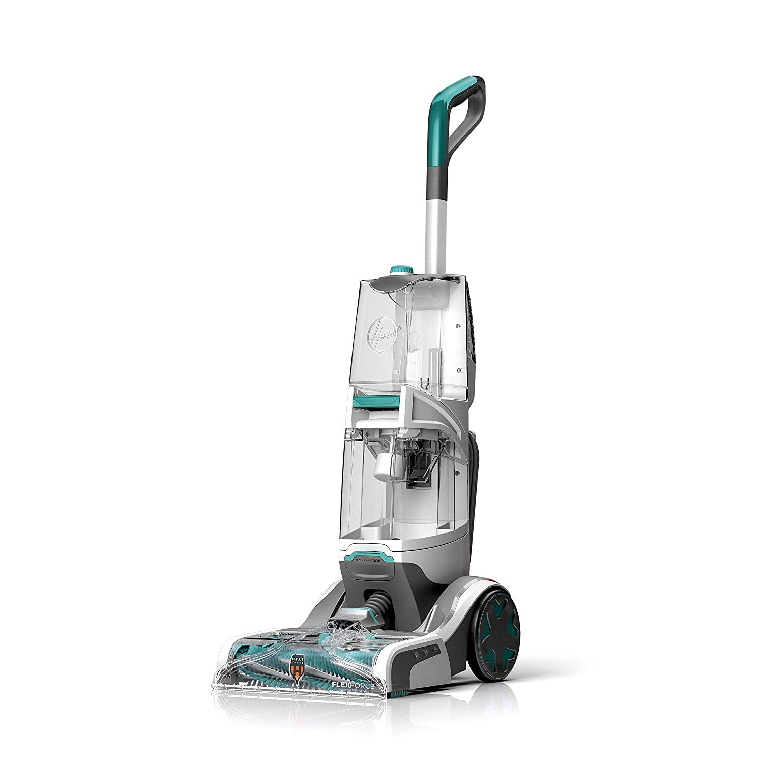 Teal and Transparent Upright Carpet Washer with Pet Hair Tool