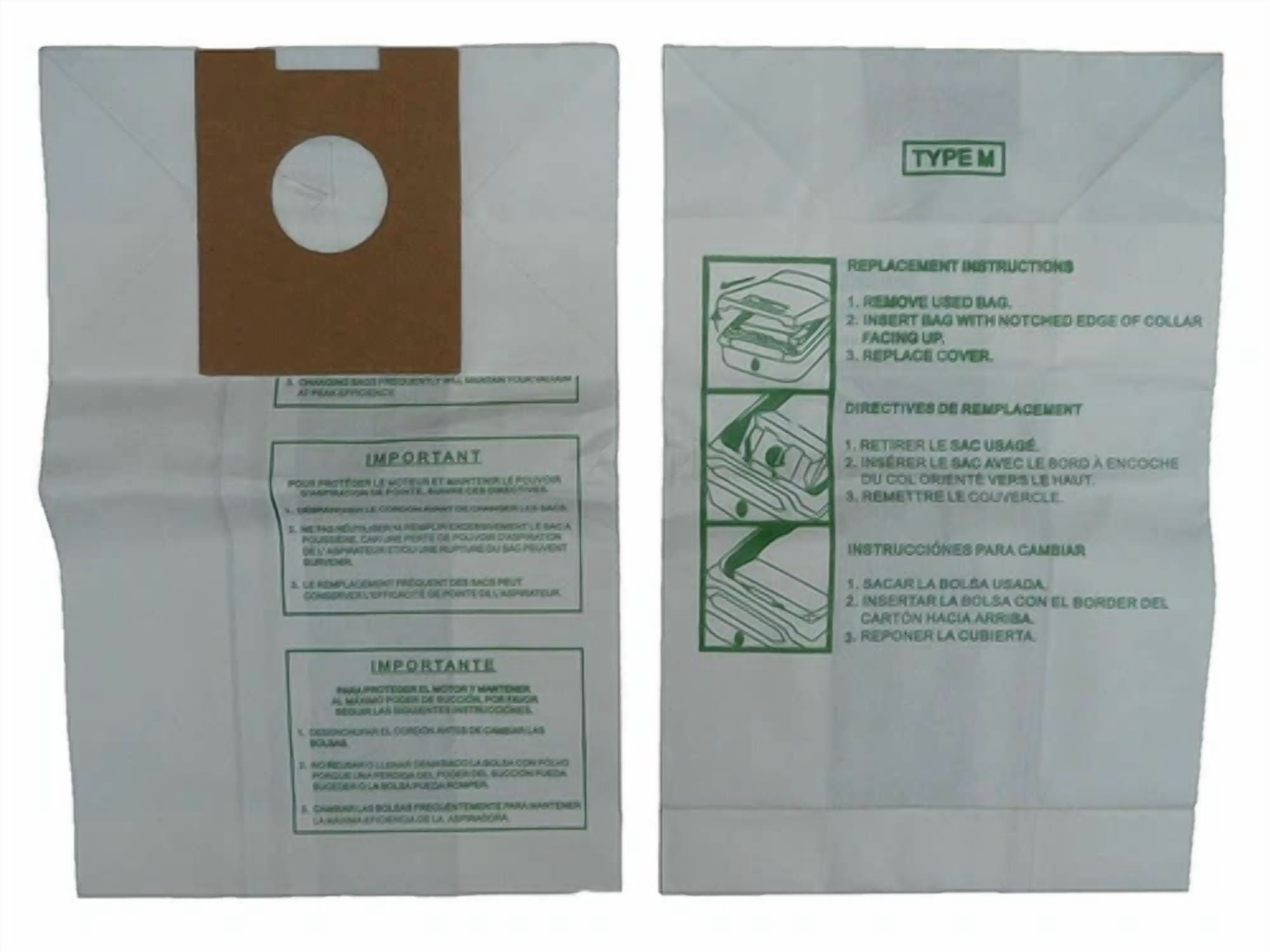 Hoover M Vacuum Bags 4010037M Dimension Canister 113Sw Envirocare [2 Loose Bags]