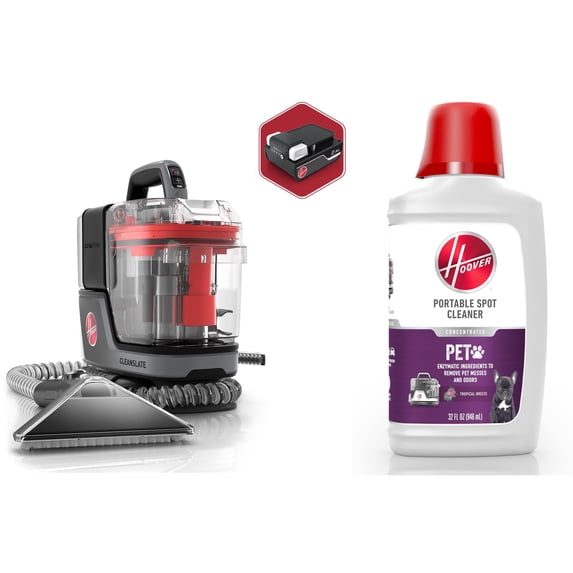 Hoover ONEPWR CleanSlate Cordless Portable Carpet, Stain and Upholstery Spot Cleaner, BH14010V & Hoover Paws & Claws Portable Pet Stain Odor Remover, 32 fl oz, AH30940, 1 Count, New