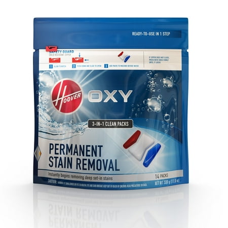 Hoover Oxy Permanent Stain Removal Carpet Cleaner Solution, Clean Pack Pods, 14-Packs, AH37002