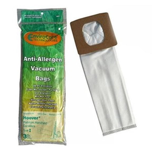 Hoover Platinum Handheld Canister Type - I, Anti-Allergen Vacuum Hepa Bags # A891, 985059002, AH10005, SH10000, SH10000RM, UH30010COM, UH30010CCA
