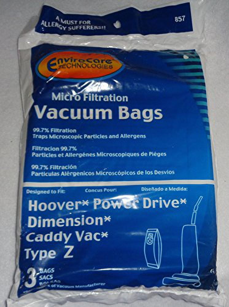 Hoover Power Drive, Dimension, Caddy Vac Type Z Vacuum Bags