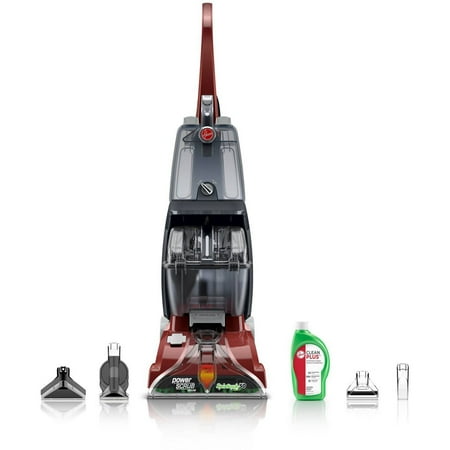 Hoover - Power Scrub Deluxe Corded Carpet Upright Deep Cleaner - Red