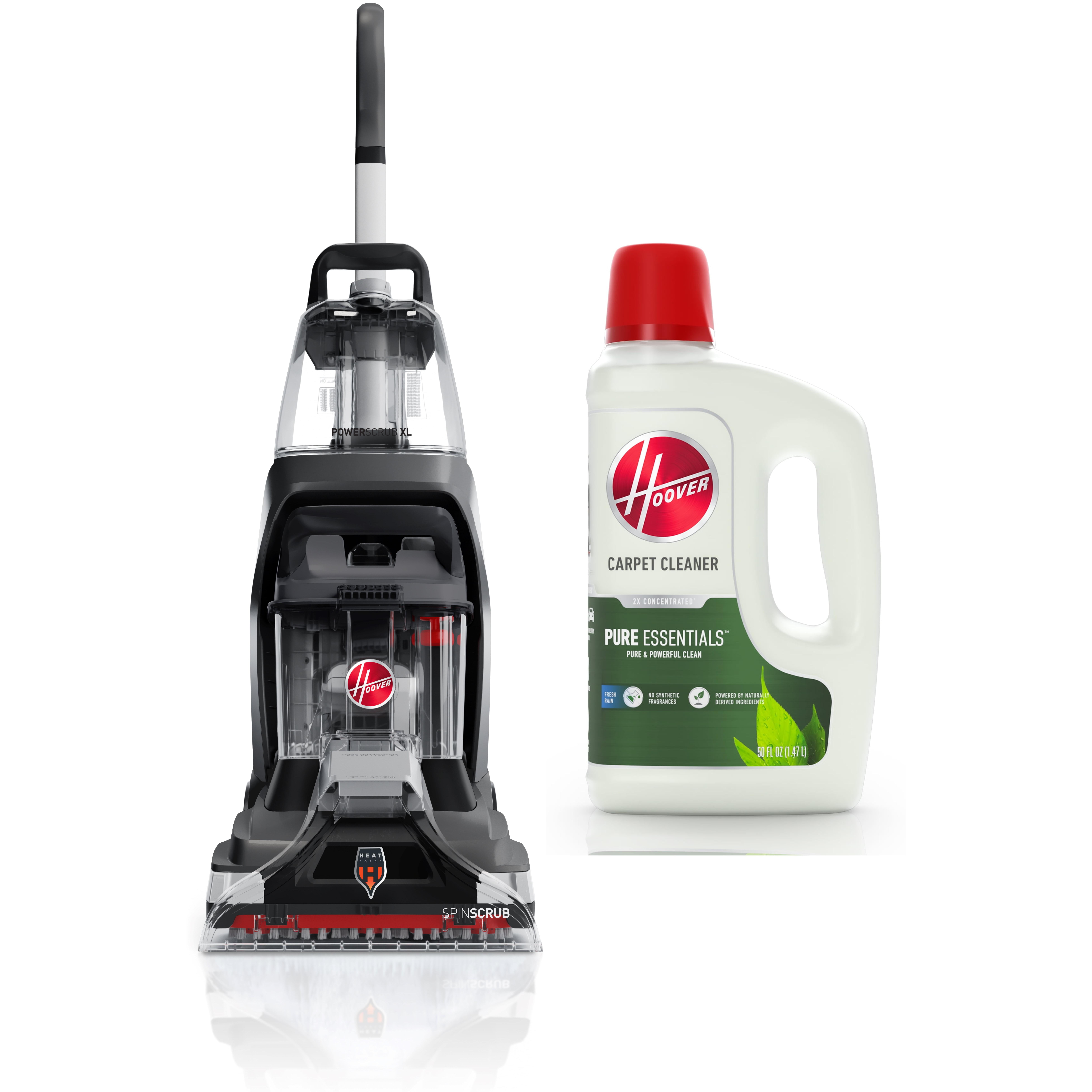 Red Upright Carpet Steamer and Shampooer with Pure Essentials