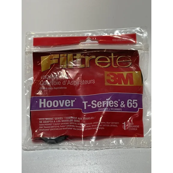 Hoover T-Series & 65 Replacement Vacuum Belt 3M Filtrete 64121A New