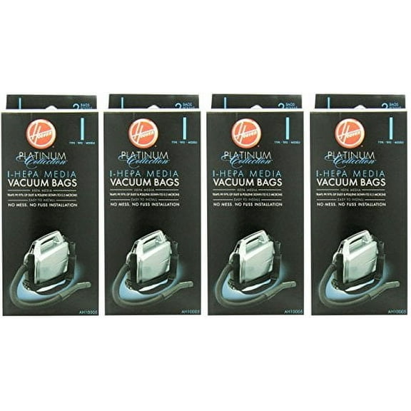 Hoover Type I HEPA Bag, AH10005 (4 Packs of 2: Total 8 bags)