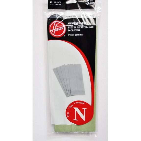 Hoover Type N Vacuum Cleaner Bags to fit Hoover Porta Power, Hoover Item Number 4010038N, 5 bags in pack