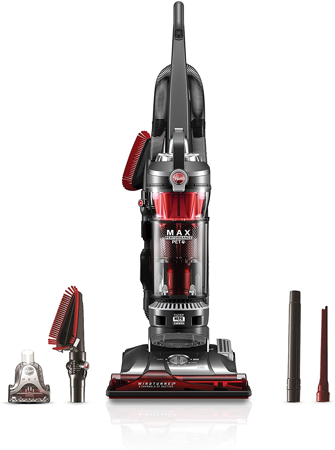 Hoover WindTunnel 3 Max Performance Upright Vacuum Cleaner, HEPA Media Filtration and Powerful Suction for Pet Hair, UH72625, Red - image 1 of 11