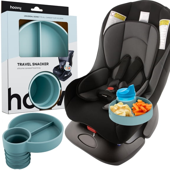 Hoovy Silicone Travel Snacker for Toddlers, Teal Baby Food Storage for Car Seat