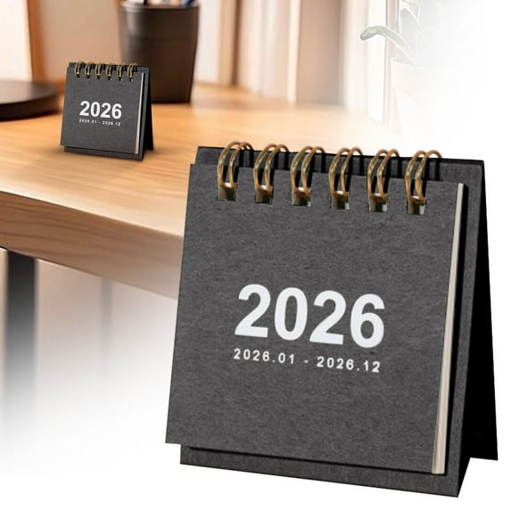 Hoowood 2026 Desk Calendar Mini Portable Standing Flip Monthly Daily ...