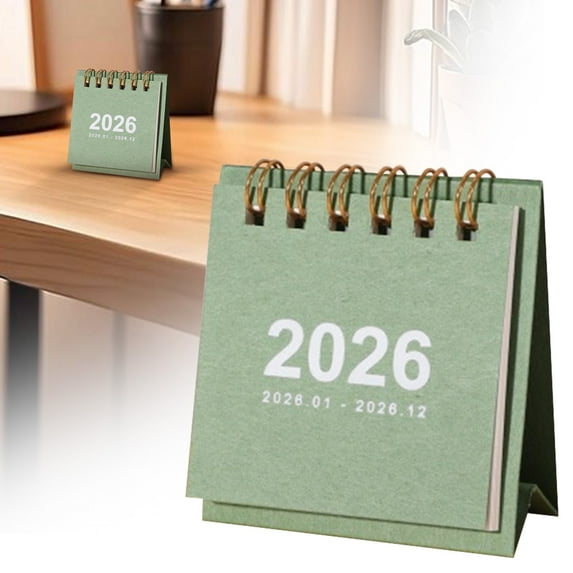Hoowood 2026 Desk Calendar Mini Portable Standing Flip Monthly Daily ...