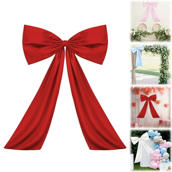 Hoowood Oversized Bow Decorations - Large Bows for Wedding Christmas Tree Toppers Birthday Wall Festive Event Decor (Red, 20 Inch)