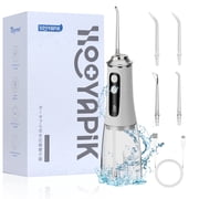 Hooyapik Cordless Water Flosser 300ml 9 Modes Adjustable Pressure for Gum & Braces, 4 Tips, White