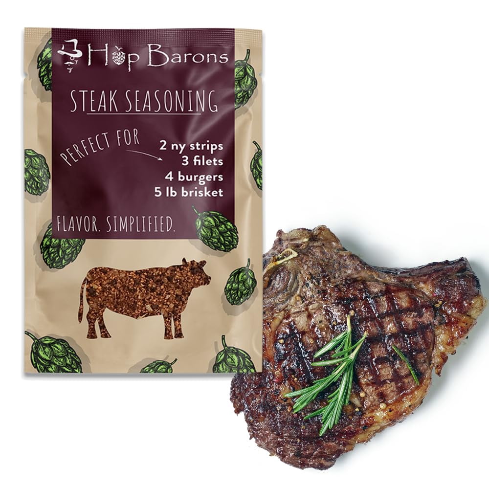 Hop Barons, Gourmet Steak OIF8 Seasoning, Single Serve Pack (Pack of 8