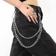 thumbnail image 1 of Hop Punk Body Chain Metal Thick Wallet Pocket Keychain Jewelry For Men Women Stylish Waist Accessory Fashionable Silver Decorative, 1 of 8