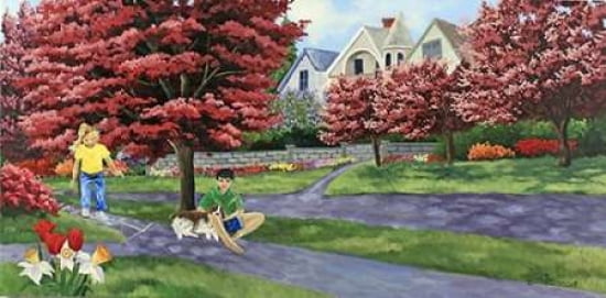 Hop Scotch Canvas Art - Julie Peterson (10 x 20)