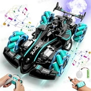 HopeHub F1 Remote Control Car, RC Drift Car with Light/Music/Spray 2.4GHz Remote Control & Gesture Sensing,USB-chargeable 4WD Off-Road Race Car Boys Toys Birthday Gift Christmas Gifts (Green)