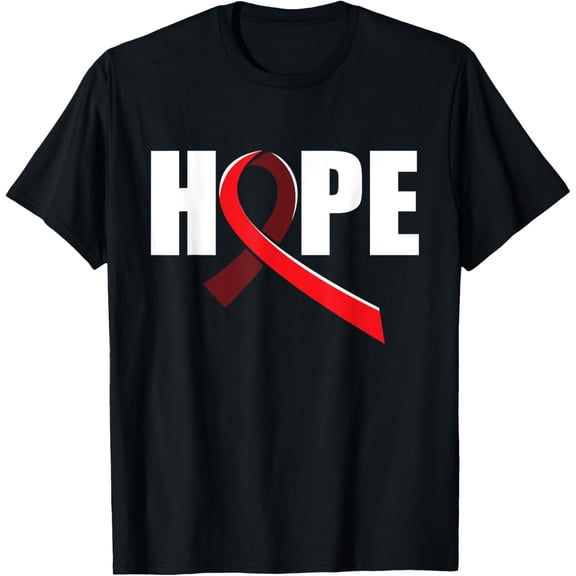Hope Aids Support HIV Awareness Red Ribbon T-Shirt