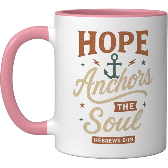 Hope Anchors The Soul Hebrews 6 19 - Vintage Christian Ceramic Mug 11 oz