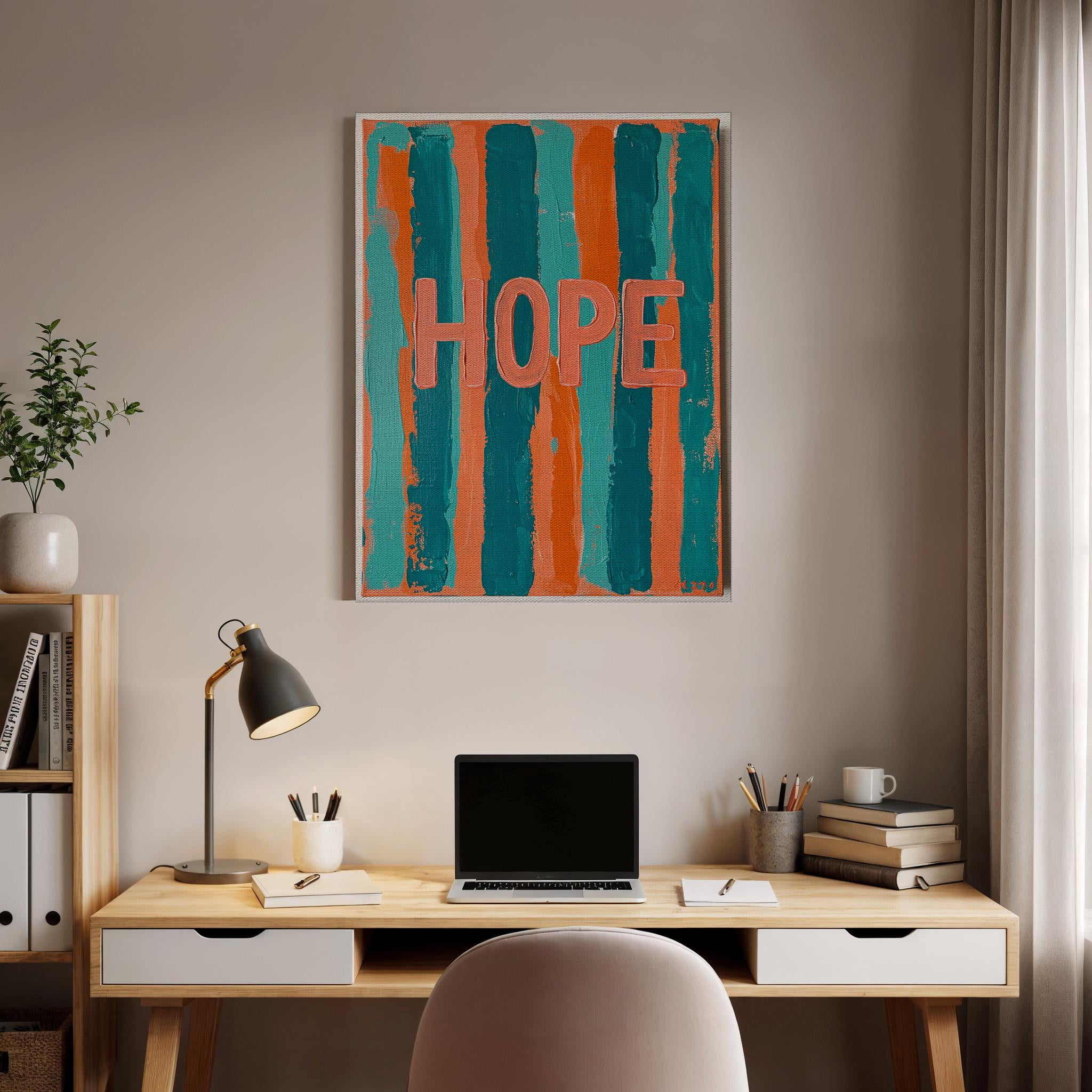 Hope Art Bold Text On And Stripes Modern Inspirational Uplifting Or ...