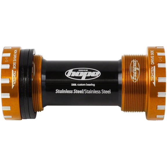 Hope BSA Threaded Bottom Bracket - 68/73mm, For 24mm Spindle, Stainless, Orange