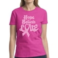 thumbnail image 1 of Hope Believe Love Pink Ribbon TShirt for Women Support Mom Ladies T-Shirt - S M L XL 2XL 3XL Graphic Tee - Breast Cancer Awareness Gift Women Top Shirt, 1 of 2