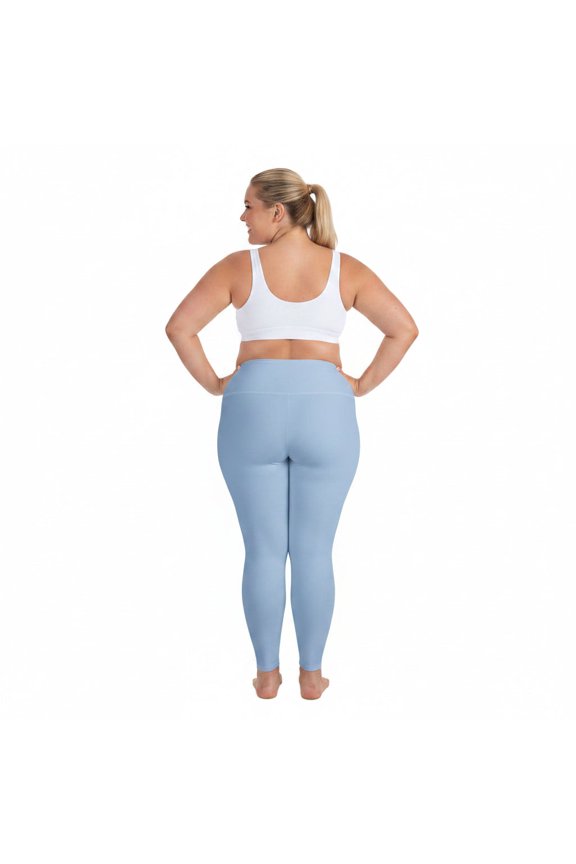 Hope Blue Color All-Over Print Plus Size Leggings