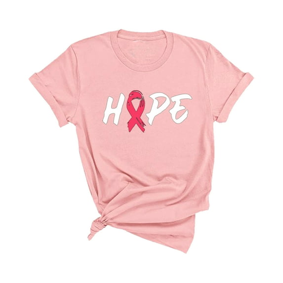 Hope Breast Cancer Awareness Month T-Shirt, Crewneck, Pink, XS