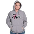 thumbnail image 1 of Hope Breast Cancer Awareness Ribbon Womens Plus Size Graphic Zipper Hoodie Brisco Brands 2X, 1 of 5