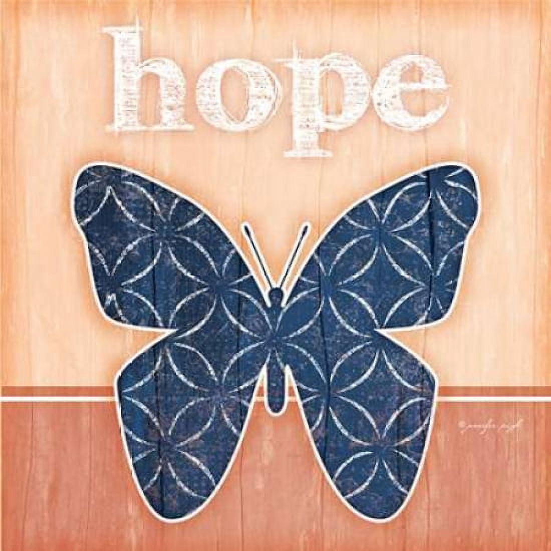 Hope Butterfly Canvas Art - Jennifer Pugh (24 x 24)