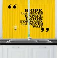 thumbnail image 1 of Hope Curtains 2 Panels Set, Message in Quotation Marks with Square Frame on Yellow Backdrop, Window Drapes for Living Room Bedroom, 55W X 39L Inches, Yellow Pale Yellow and Black, by Ambesonne, 1 of 2