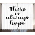 thumbnail image 1 of Ambesonne Hope Curtains 2 Panel Set, Hand Lettering Slogan, 108" x 90", Black and White, 1 of 3